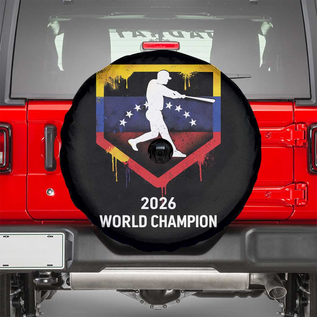 Venezuela Baseball 2026 Spare Tire Cover Venezuelan Flag Baseball Fan Gift TS10 Black Print Your Wear