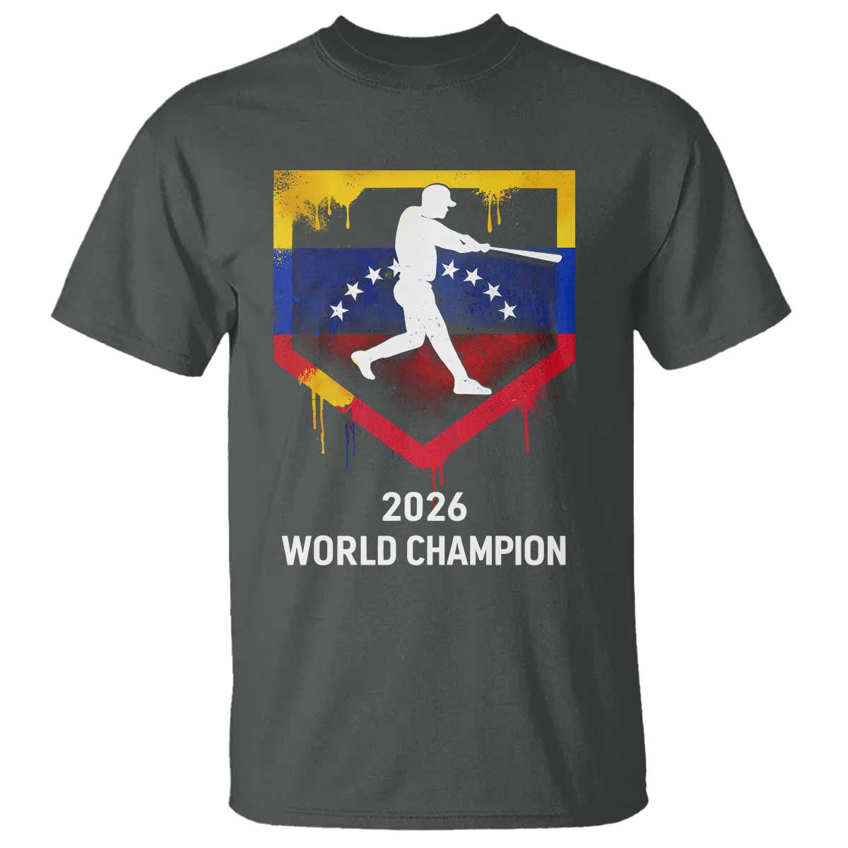 Venezuela Baseball 2026 T Shirt Venezuelan Flag Baseball Fan Gift TS10 Dark Heather Print Your Wear