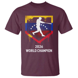 Venezuela Baseball 2026 T Shirt Venezuelan Flag Baseball Fan Gift TS10 Maroon Print Your Wear