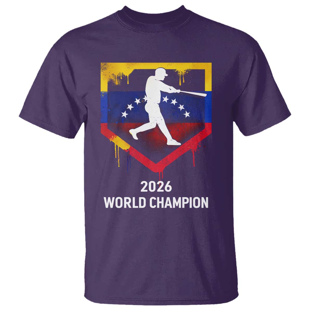 Venezuela Baseball 2026 T Shirt Venezuelan Flag Baseball Fan Gift TS10 Purple Print Your Wear