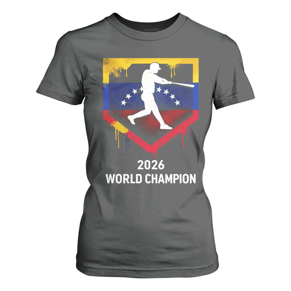 Venezuela Baseball 2026 T Shirt For Women Venezuelan Flag Baseball Fan Gift TS10 Dark Heather Print Your Wear