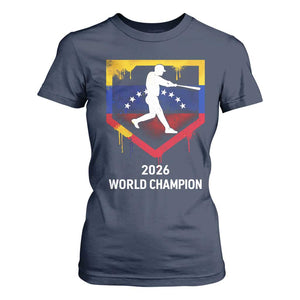 Venezuela Baseball 2026 T Shirt For Women Venezuelan Flag Baseball Fan Gift TS10 Navy Print Your Wear