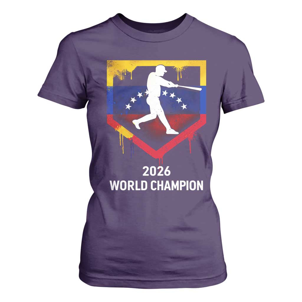 Venezuela Baseball 2026 T Shirt For Women Venezuelan Flag Baseball Fan Gift TS10 Purple Print Your Wear