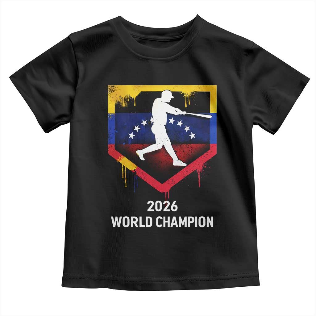 Venezuela Baseball 2026 Toddler T Shirt Venezuelan Flag Baseball Fan Gift TS10 Black Print Your Wear