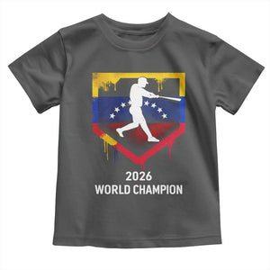 Venezuela Baseball 2026 Toddler T Shirt Venezuelan Flag Baseball Fan Gift TS10 Dark Heather Print Your Wear