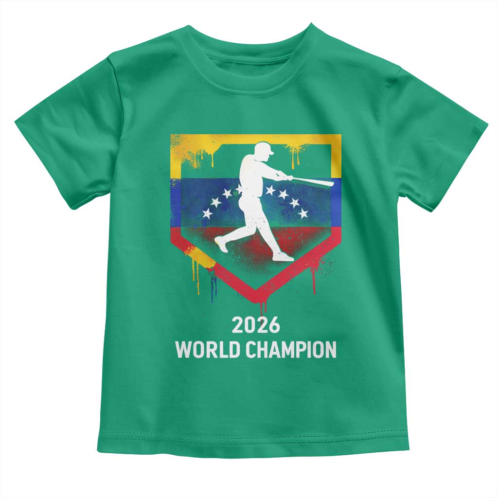 Venezuela Baseball 2026 Toddler T Shirt Venezuelan Flag Baseball Fan Gift TS10 Irish Green Print Your Wear
