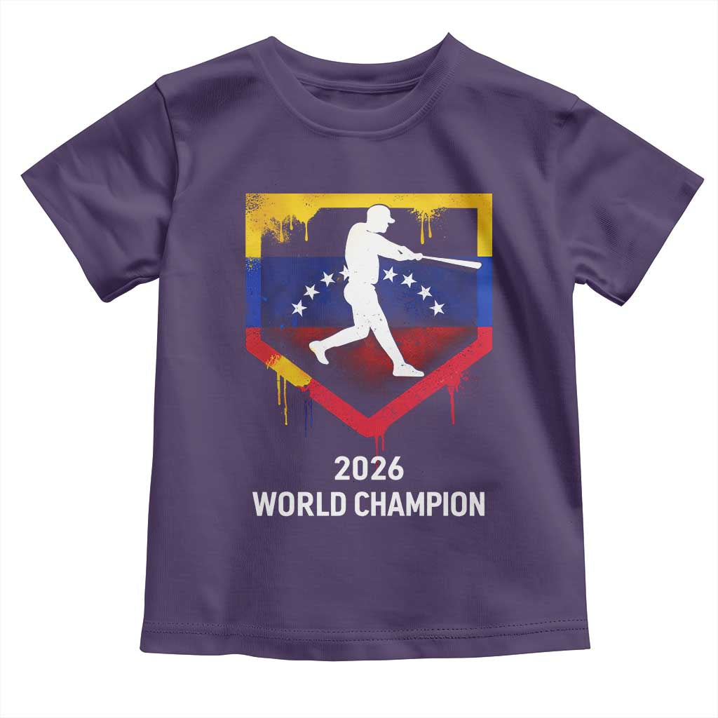 Venezuela Baseball 2026 Toddler T Shirt Venezuelan Flag Baseball Fan Gift TS10 Purple Print Your Wear