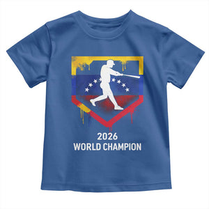 Venezuela Baseball 2026 Toddler T Shirt Venezuelan Flag Baseball Fan Gift TS10 Royal Blue Print Your Wear