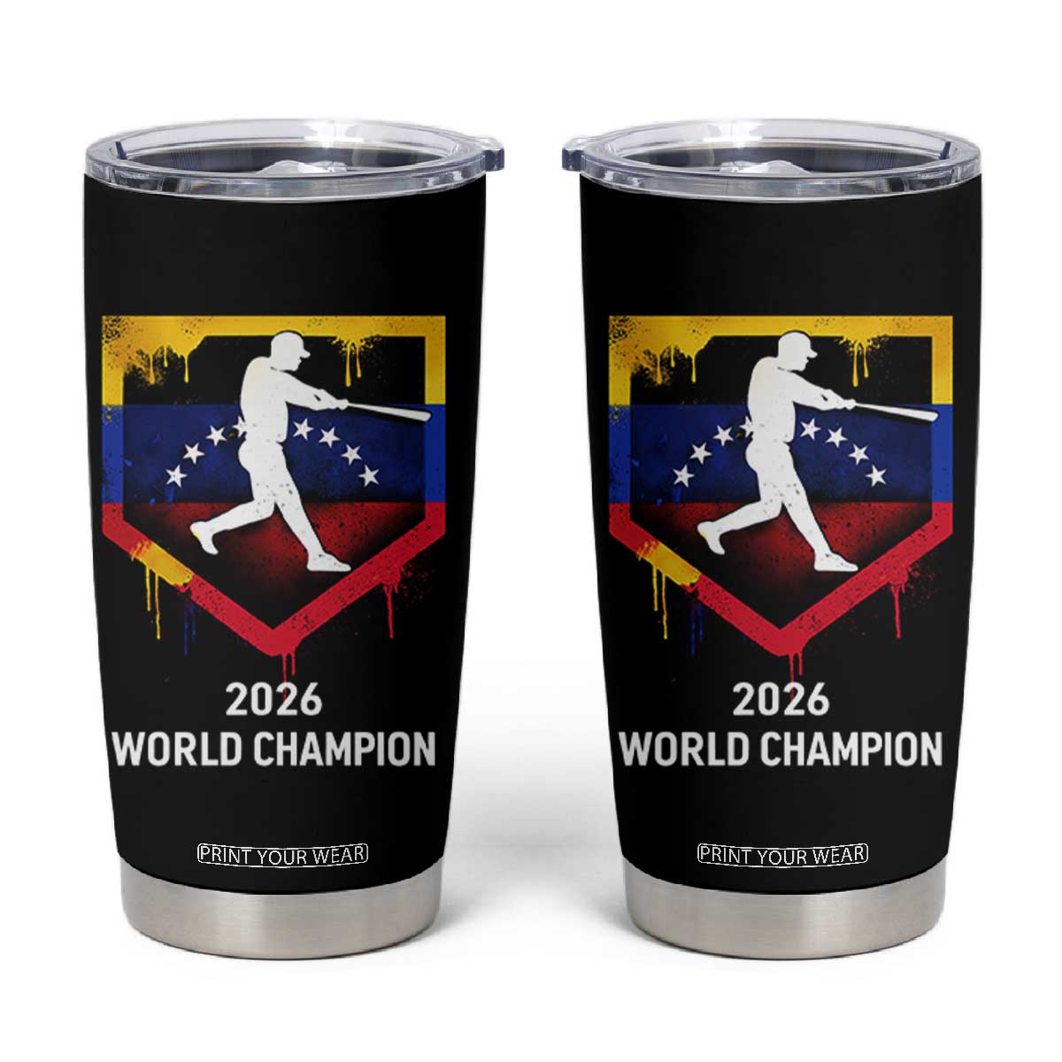 Venezuela Baseball 2026 Tumbler Cup Venezuelan Flag Baseball Fan Gift TS10 Black Print Your Wear