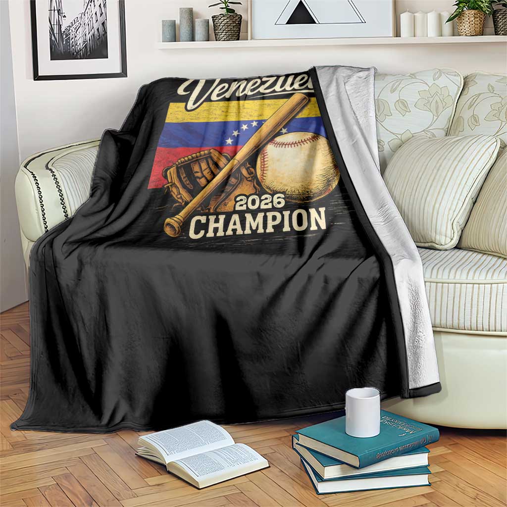 Venezuela Baseball 2026 Throw Blanket Champions Vintage Venezuelan Flag Baseball Fan Gift TS10 Print Your Wear