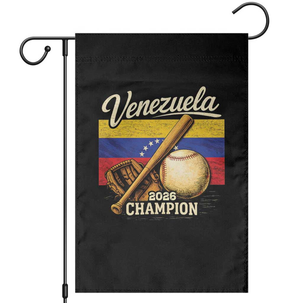 Venezuela Baseball 2026 Garden Flag Champions Vintage Venezuelan Flag Baseball Fan Gift TS10 Black Print Your Wear