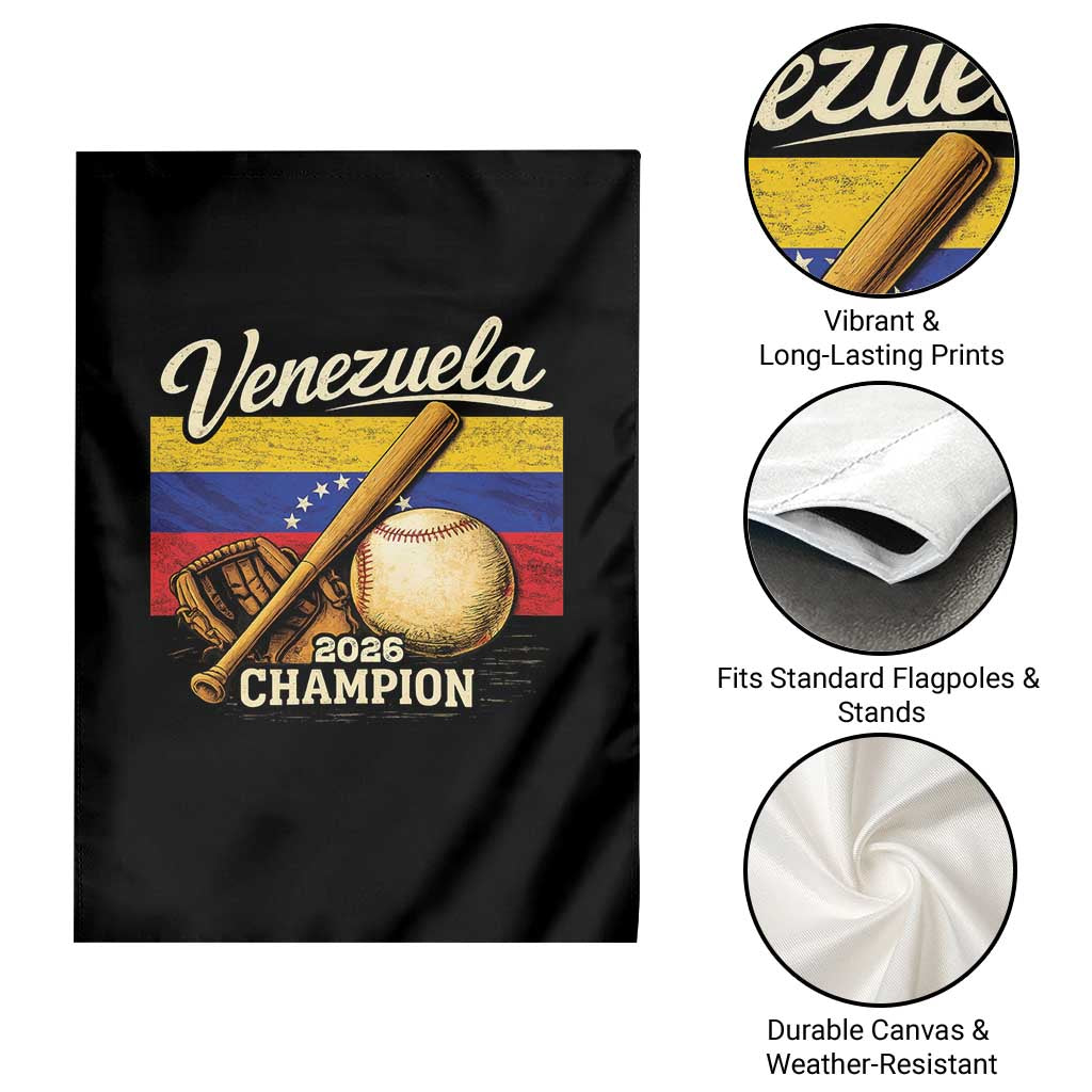 Venezuela Baseball 2026 Garden Flag Champions Vintage Venezuelan Flag Baseball Fan Gift TS10 Print Your Wear