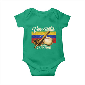 Venezuela Baseball 2026 Baby Onesie Champions Vintage Venezuelan Flag Baseball Fan Gift TS10 Irish Green Print Your Wear