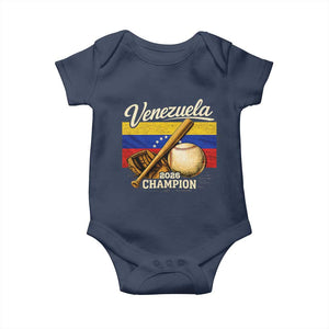 Venezuela Baseball 2026 Baby Onesie Champions Vintage Venezuelan Flag Baseball Fan Gift TS10 Navy Print Your Wear