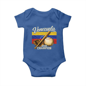 Venezuela Baseball 2026 Baby Onesie Champions Vintage Venezuelan Flag Baseball Fan Gift TS10 Royal Blue Print Your Wear