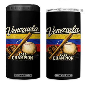 Venezuela Baseball 2026 4 in 1 Can Cooler Tumbler Champions Vintage Venezuelan Flag Baseball Fan Gift TS10 One Size: 16 oz Black Print Your Wear