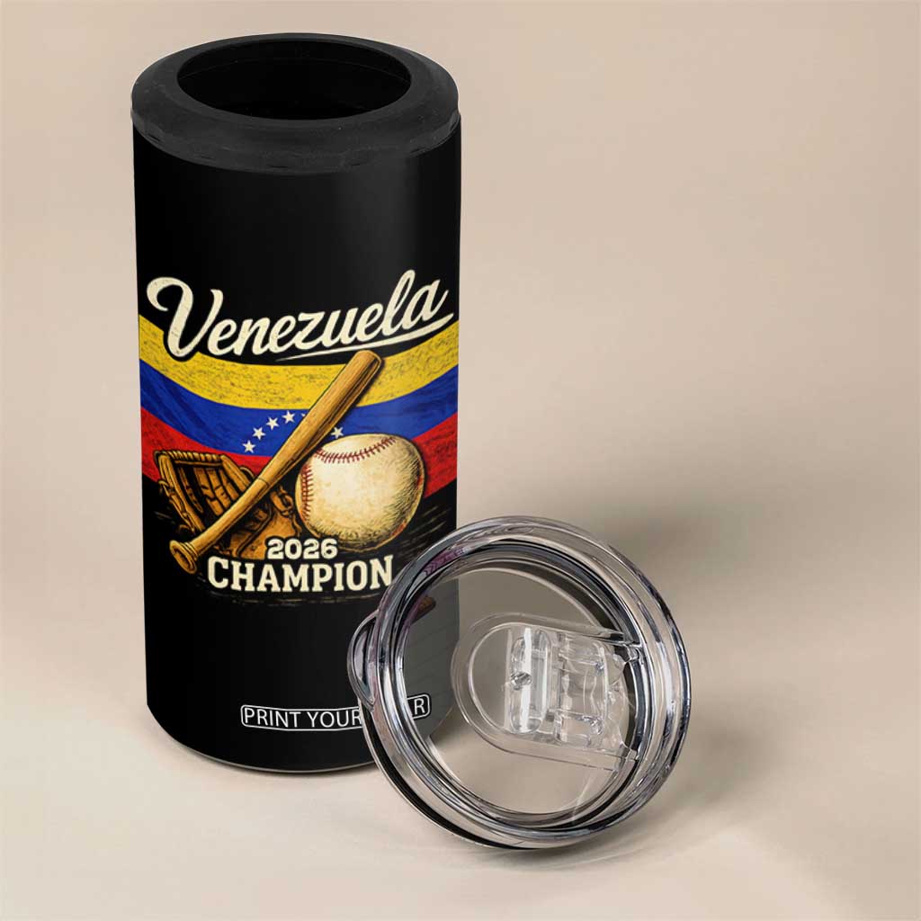 Venezuela Baseball 2026 4 in 1 Can Cooler Tumbler Champions Vintage Venezuelan Flag Baseball Fan Gift TS10 Print Your Wear