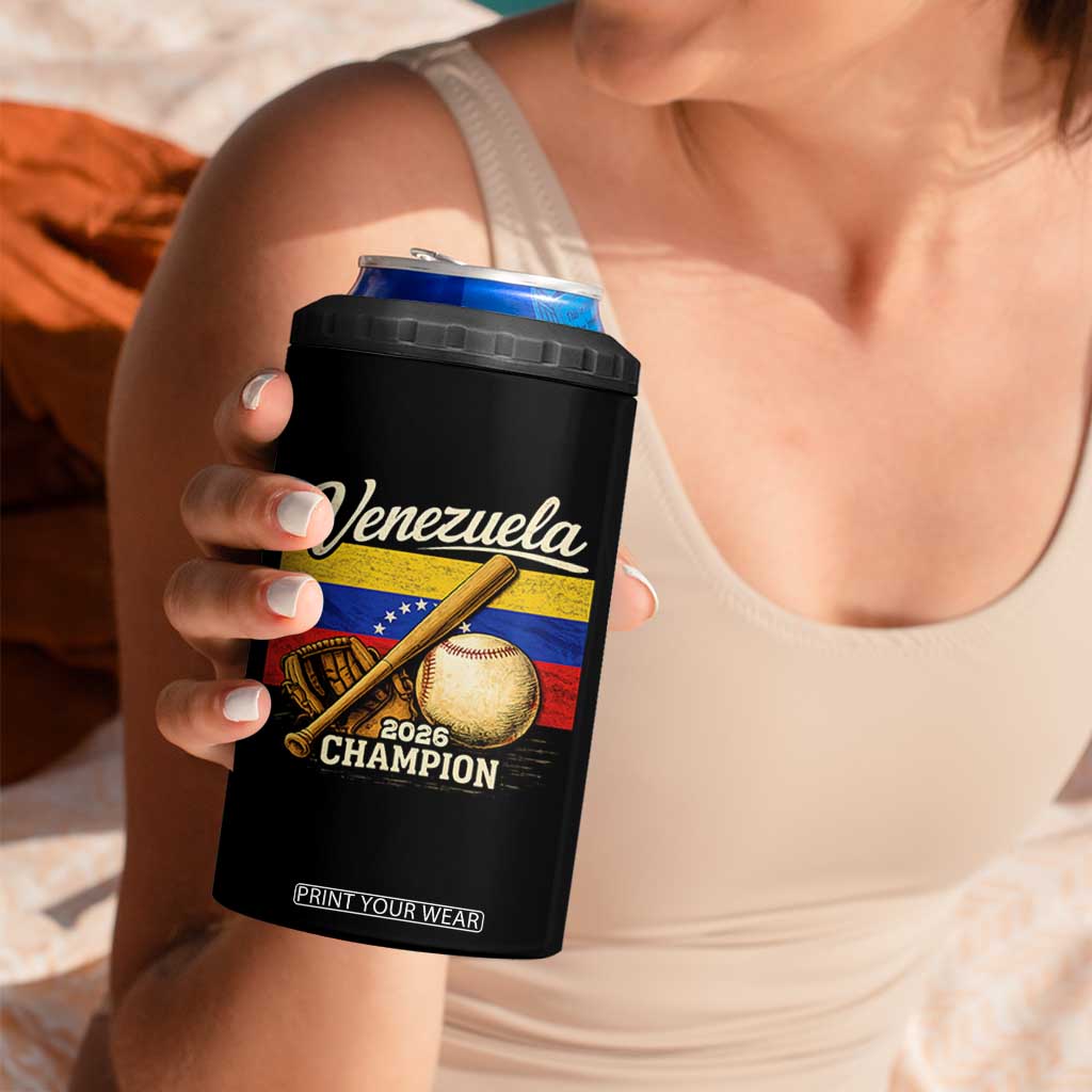 Venezuela Baseball 2026 4 in 1 Can Cooler Tumbler Champions Vintage Venezuelan Flag Baseball Fan Gift TS10 Print Your Wear