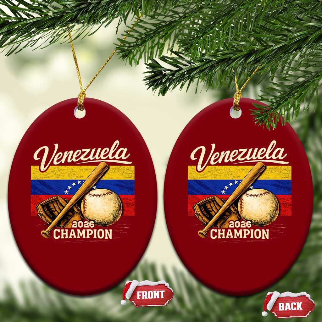 Venezuela Baseball 2026 Ceramic Ornament Champions Vintage Venezuelan Flag Baseball Fan Gift TS10 Print Your Wear