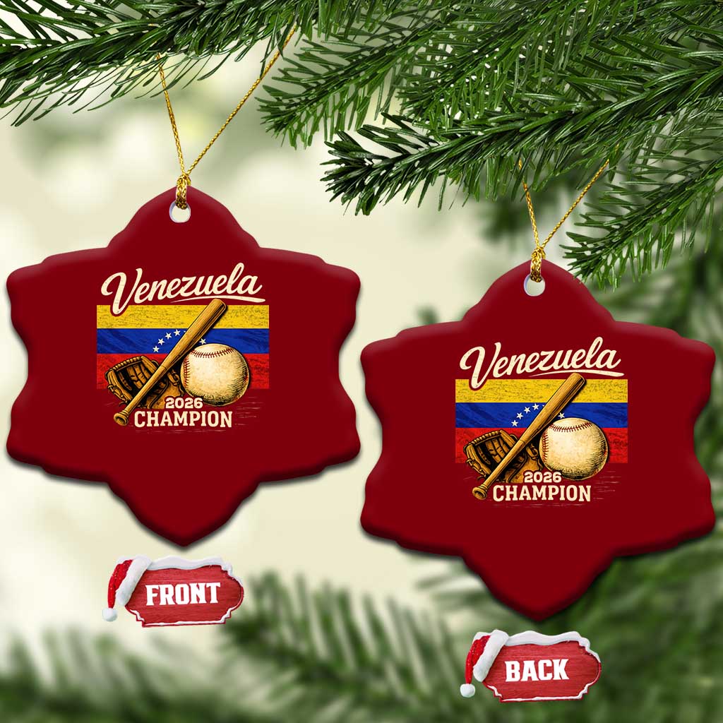 Venezuela Baseball 2026 Ceramic Ornament Champions Vintage Venezuelan Flag Baseball Fan Gift TS10 Print Your Wear