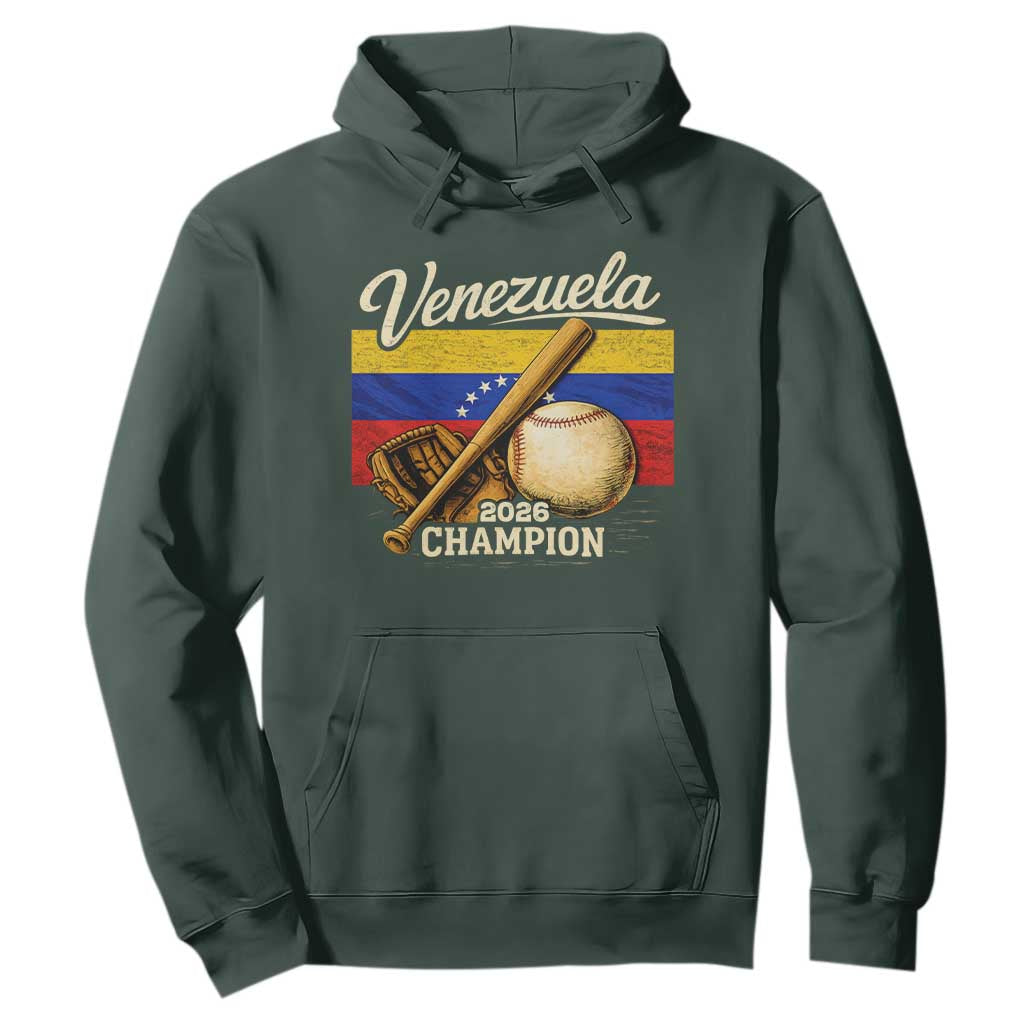 Venezuela Baseball 2026 Hoodie Champions Vintage Venezuelan Flag Baseball Fan Gift TS10 Dark Forest Green Print Your Wear