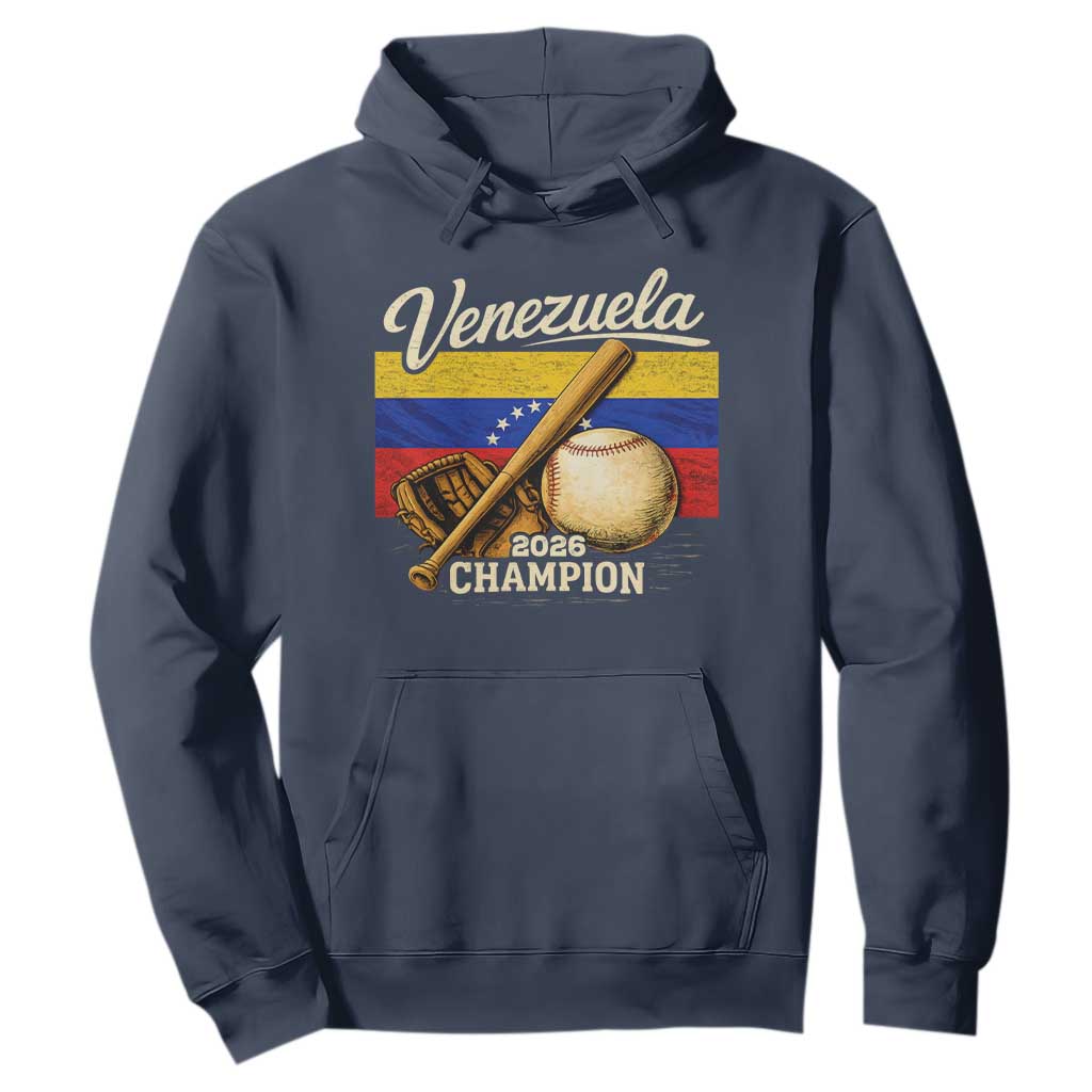 Venezuela Baseball 2026 Hoodie Champions Vintage Venezuelan Flag Baseball Fan Gift TS10 Navy Print Your Wear