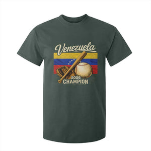 Venezuela Baseball 2026 T Shirt For Kid Champions Vintage Venezuelan Flag Baseball Fan Gift TS10 Dark Forest Green Print Your Wear