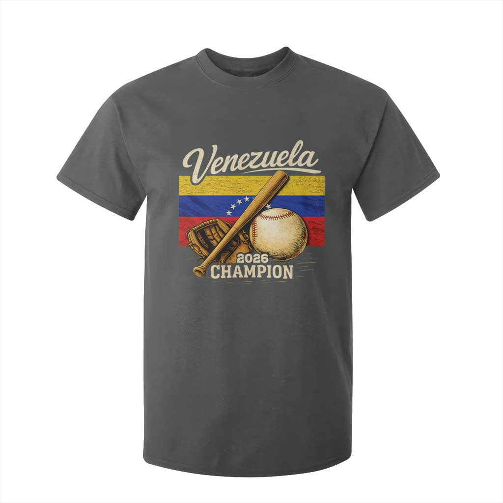 Venezuela Baseball 2026 T Shirt For Kid Champions Vintage Venezuelan Flag Baseball Fan Gift TS10 Dark Heather Print Your Wear