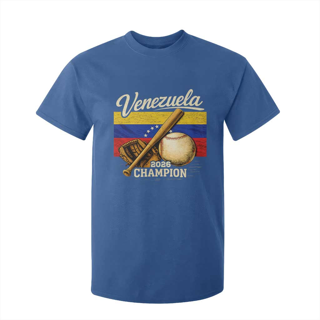Venezuela Baseball 2026 T Shirt For Kid Champions Vintage Venezuelan Flag Baseball Fan Gift TS10 Royal Blue Print Your Wear