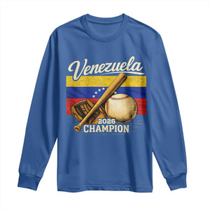 Venezuela Baseball 2026 Long Sleeve Shirt Champions Vintage Venezuelan Flag Baseball Fan Gift TS10 Royal Blue Print Your Wear