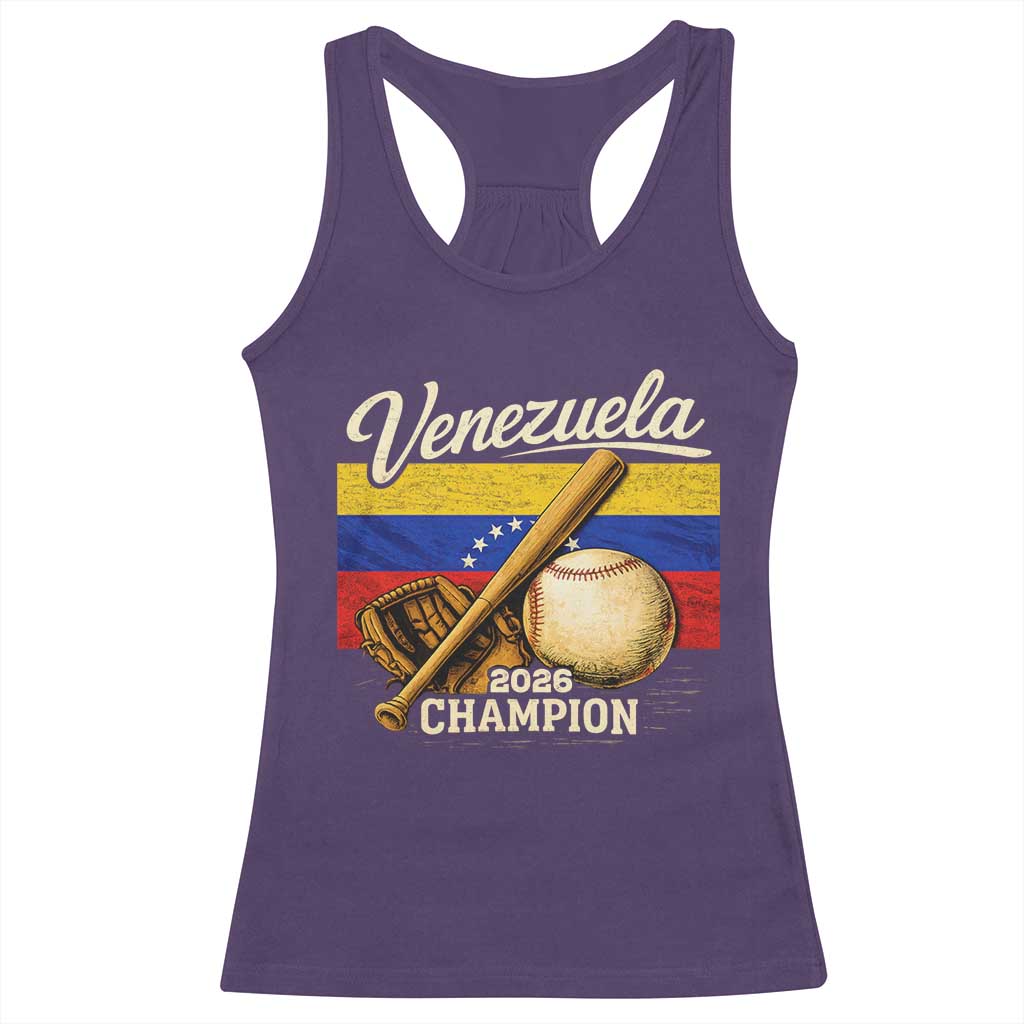 Venezuela Baseball 2026 Racerback Tank Top Champions Vintage Venezuelan Flag Baseball Fan Gift TS10 Purple Print Your Wear