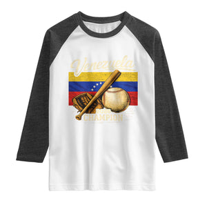 Venezuela Baseball 2026 Raglan Shirt Champions Vintage Venezuelan Flag Baseball Fan Gift TS10 White Heather Charcoal Print Your Wear