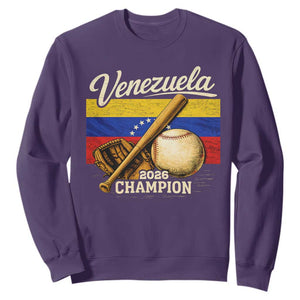 Venezuela Baseball 2026 Sweatshirt Champions Vintage Venezuelan Flag Baseball Fan Gift TS10 Purple Print Your Wear