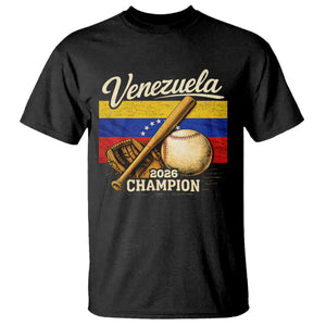 Venezuela Baseball 2026 T Shirt Champions Vintage Venezuelan Flag Baseball Fan Gift TS10 Black Print Your Wear