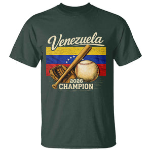 Venezuela Baseball 2026 T Shirt Champions Vintage Venezuelan Flag Baseball Fan Gift TS10 Dark Forest Green Print Your Wear