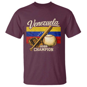 Venezuela Baseball 2026 T Shirt Champions Vintage Venezuelan Flag Baseball Fan Gift TS10 Maroon Print Your Wear