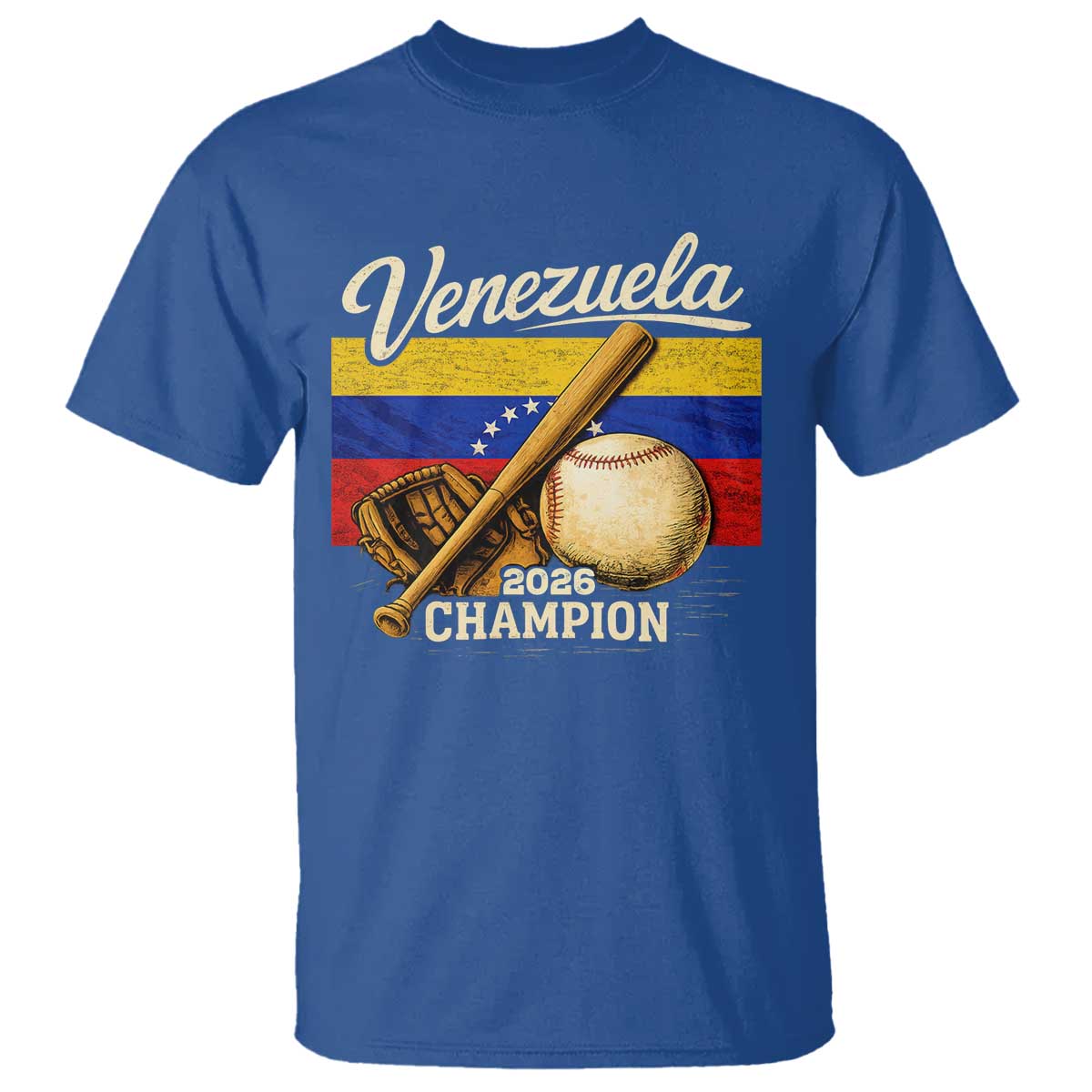 Venezuela Baseball 2026 T Shirt Champions Vintage Venezuelan Flag Baseball Fan Gift TS10 Royal Blue Print Your Wear