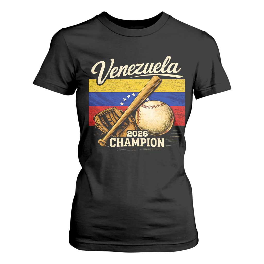 Venezuela Baseball 2026 T Shirt For Women Champions Vintage Venezuelan Flag Baseball Fan Gift TS10 Black Print Your Wear