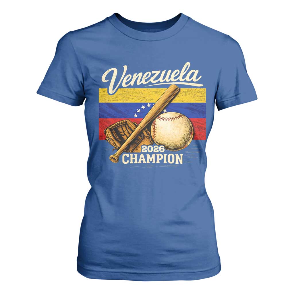 Venezuela Baseball 2026 T Shirt For Women Champions Vintage Venezuelan Flag Baseball Fan Gift TS10 Royal Blue Print Your Wear