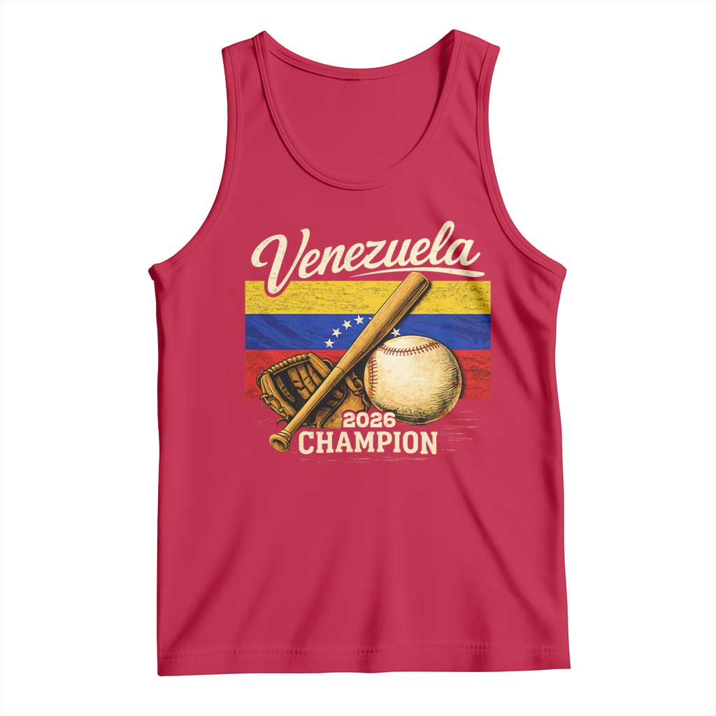 Venezuela Baseball 2026 Tank Top Champions Vintage Venezuelan Flag Baseball Fan Gift TS10 Red Print Your Wear