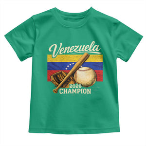 Venezuela Baseball 2026 Toddler T Shirt Champions Vintage Venezuelan Flag Baseball Fan Gift TS10 Irish Green Print Your Wear