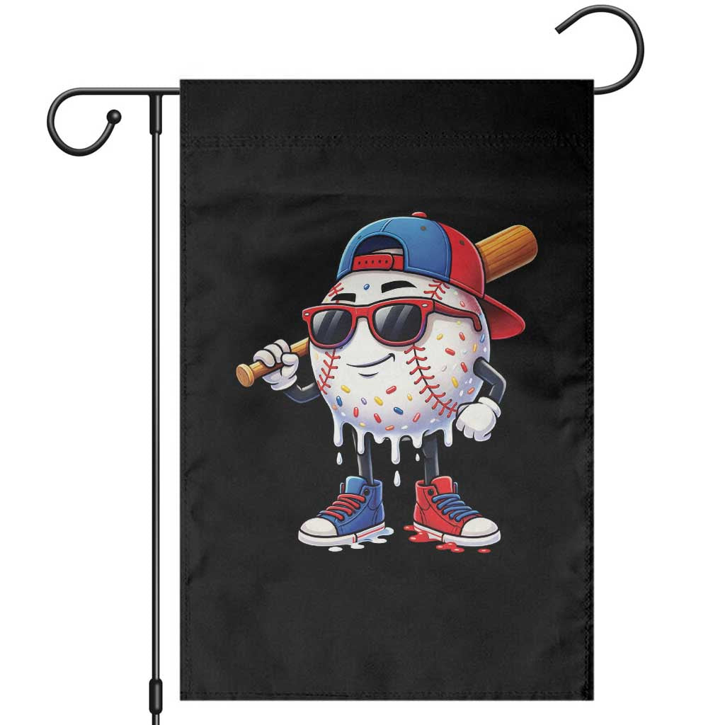 Baseball Drip Ice Cream Garden Flag Youth Drip Baseball Boys Kid Red White And Blue TS10 Black Print Your Wear