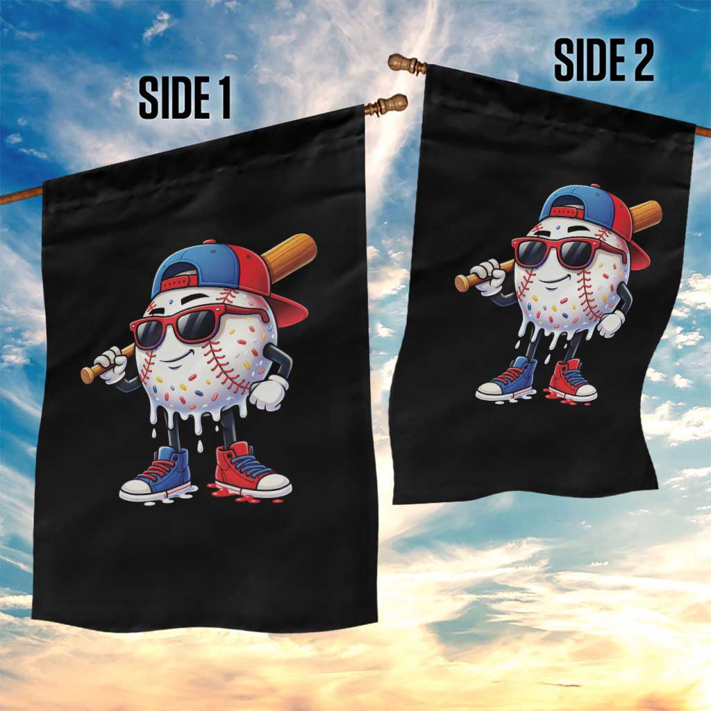 Baseball Drip Ice Cream Garden Flag Youth Drip Baseball Boys Kid Red White And Blue TS10 Print Your Wear