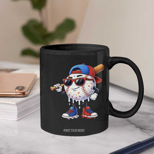 Baseball Drip Ice Cream Coffee Mug Youth Drip Baseball Boys Kid Red White And Blue TS10 Print Your Wear