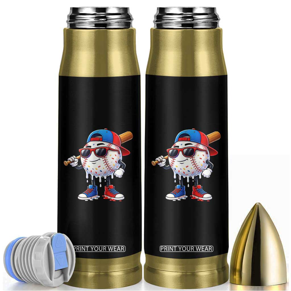 Baseball Drip Ice Cream Bullet Tumbler Youth Drip Baseball Boys Kid Red White And Blue TS10 Black Print Your Wear