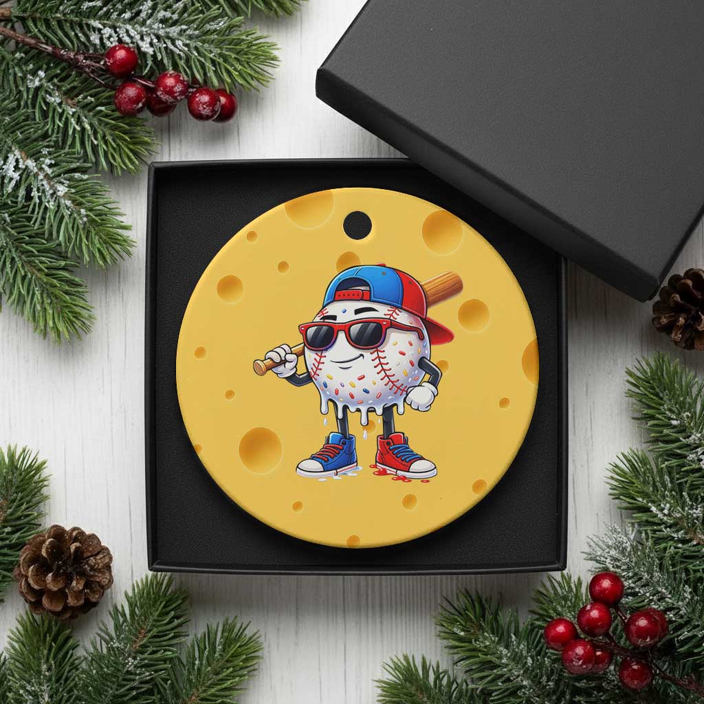 Baseball Drip Ice Cream Ceramic Ornament Youth Drip Baseball Boys Kid Red White And Blue TS10 1pc Yellow Cheese Print Your Wear