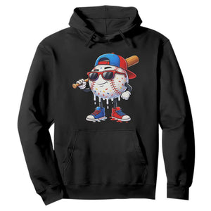 Baseball Drip Ice Cream Hoodie Youth Drip Baseball Boys Kid Red White And Blue TS10 Black Print Your Wear