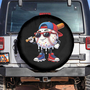 Baseball Drip Ice Cream Spare Tire Cover Youth Drip Baseball Boys Kid Red White And Blue TS10 No hole Black Print Your Wear