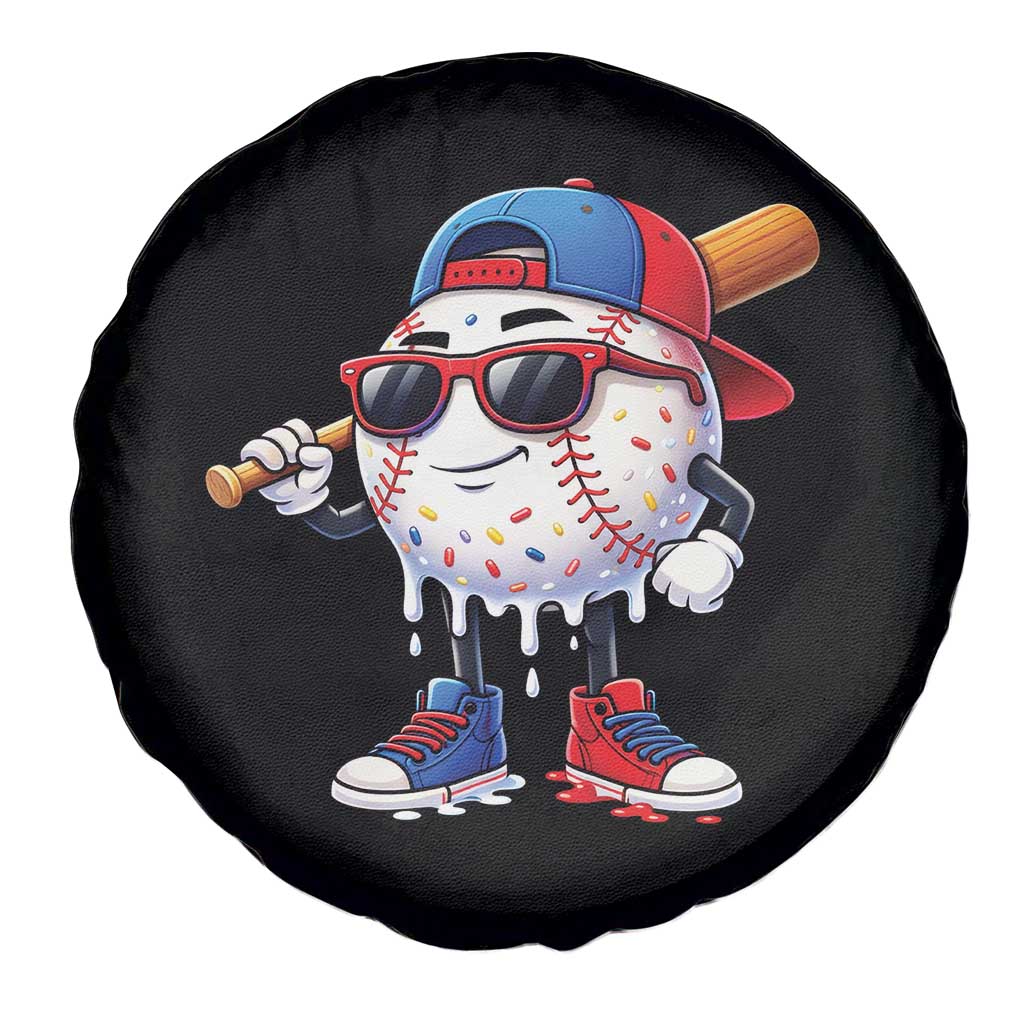 Baseball Drip Ice Cream Spare Tire Cover Youth Drip Baseball Boys Kid Red White And Blue TS10 Print Your Wear