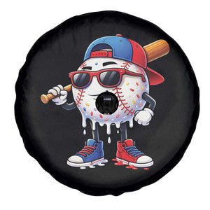 Baseball Drip Ice Cream Spare Tire Cover Youth Drip Baseball Boys Kid Red White And Blue TS10 Print Your Wear